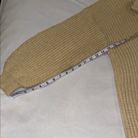 Noisy May Sweater Dress Turtleneck Tan Cable Knit Design Warm Cozy Women's Sz XL - Picture 9 of 13